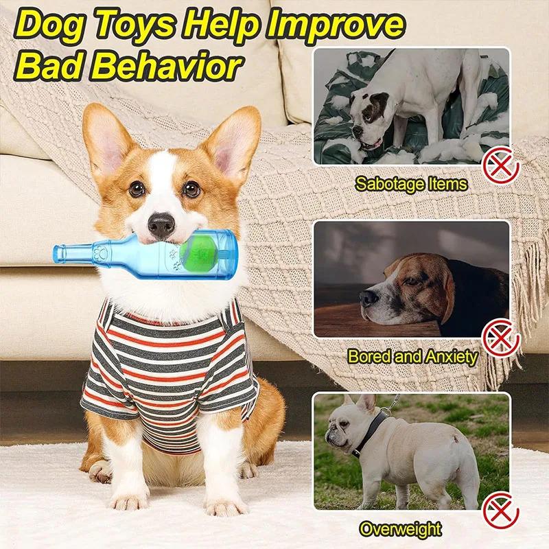 Squeaky Water Bottle Dog Toy for Aggressive Chewers, Durable Chew Toy for Medium & Large Dogs