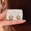 Luxury Pearl & Diamond Floral Earrings for Women - Vintage Chic