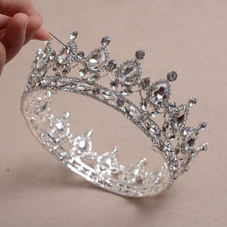 Koreanische Prinzessin große Krone Hochzeitsschmuck Kopfschmuck Europäischer Stil Braut runde Krone Haarschmuck