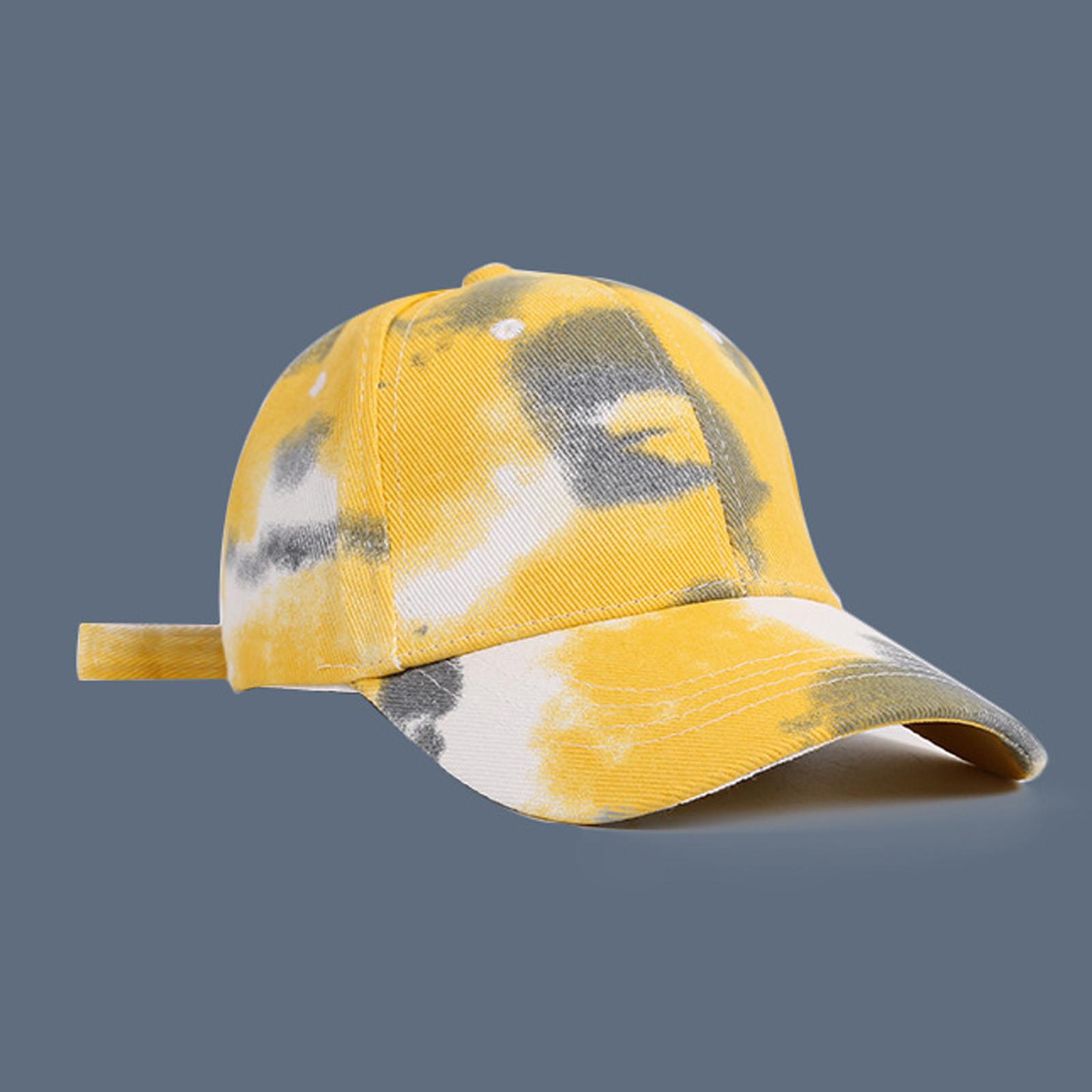 

Модная унисекс регулируемая кепка с принтом тай-дай спортивная бейсболка Snapback в стиле хип-хоп One Size жёлтый
