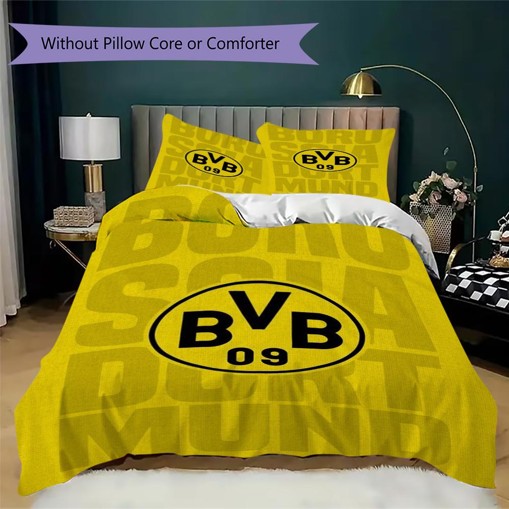 Dortmund Pattern Bedding uilt Set uilt Cover Pillowcase Home Decoration Birthday Gift (1 * duvet cover + 2 * pillowcase without core)29