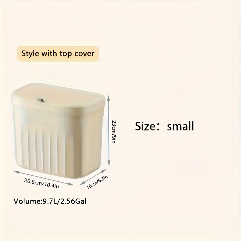 1pc Large Capacity Wall-Mounted Trash Can - Easy-Install, Space-Saving Design for Kitchen & Bathroom -Plastic, Open-Top Waste Bin with Back Hook