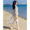 Demana Ruffled Lace A-Line Floral Midi Dress with Flowy Collar