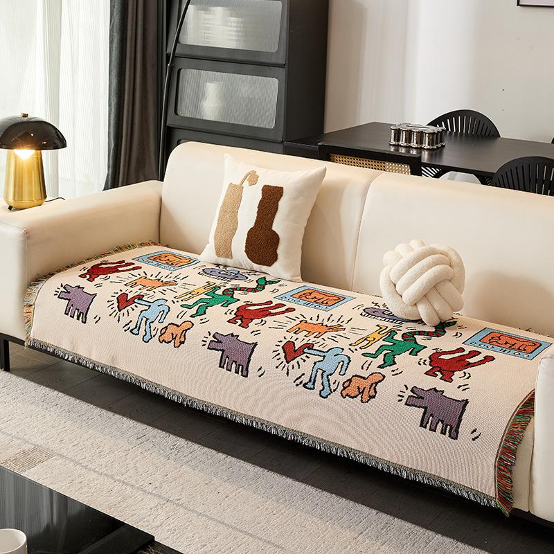 Cute Tiger Sofa Cover, Cartoon Sofa Cover, Autumn And Winter Sofa Towel, Universal In All Seasons, Anti-Cat Scratch And Dirt-Resistant Sofa Cushion