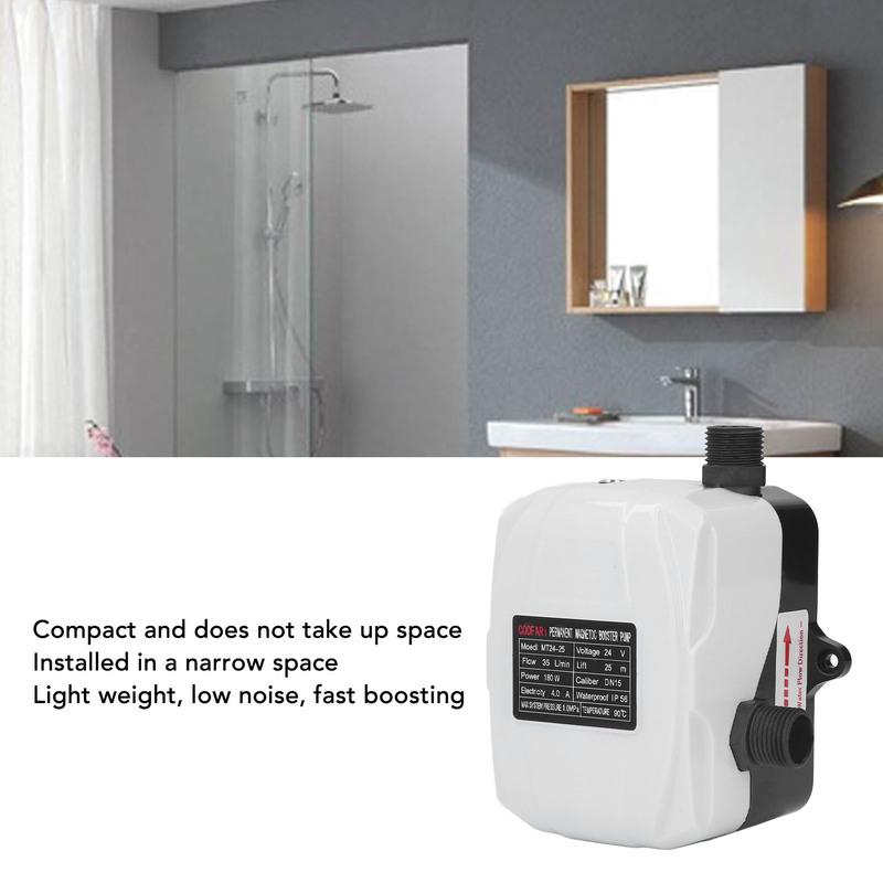 Booster Pump Water Pressure High 180W Automatic Water Booster Pump for Kitchen Sink Shower DC24V AC100‑240V Booster Pump