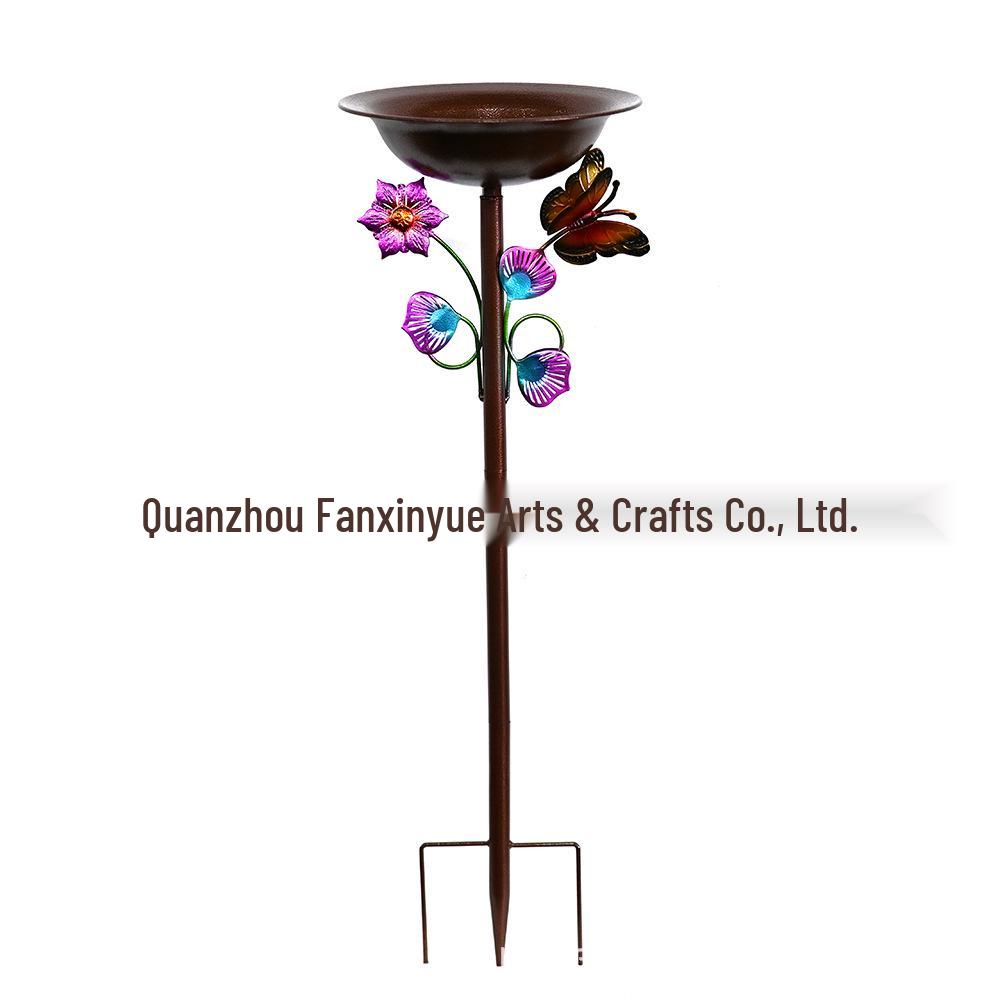 

Golden Butterfly Wrought Iron Bird Feeder and Bath Ground Stake