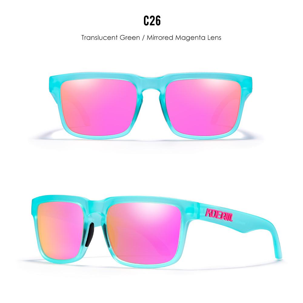 KDEAM Brand Men Square Polarized Sunglasses Colorful Design Cool Fashion Women Shades Summer Sun Glasses Mirrored Coating Lens
