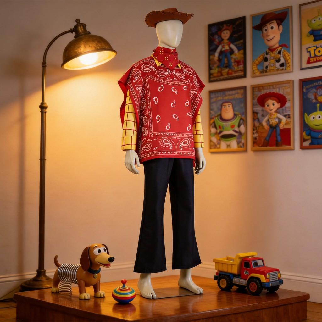 Disfraz Cosplay de Woody de Toy Story con Capa para Actuación en Escenario de Anime