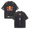 XHBM Summer F1 Racing Suit Short Sleeved Vintage Wash T-shirt Round Neck T-shirt