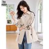 Damen Frühjahrs-/Herbst-Trenchcoat mit Tunnelzug in der Taille