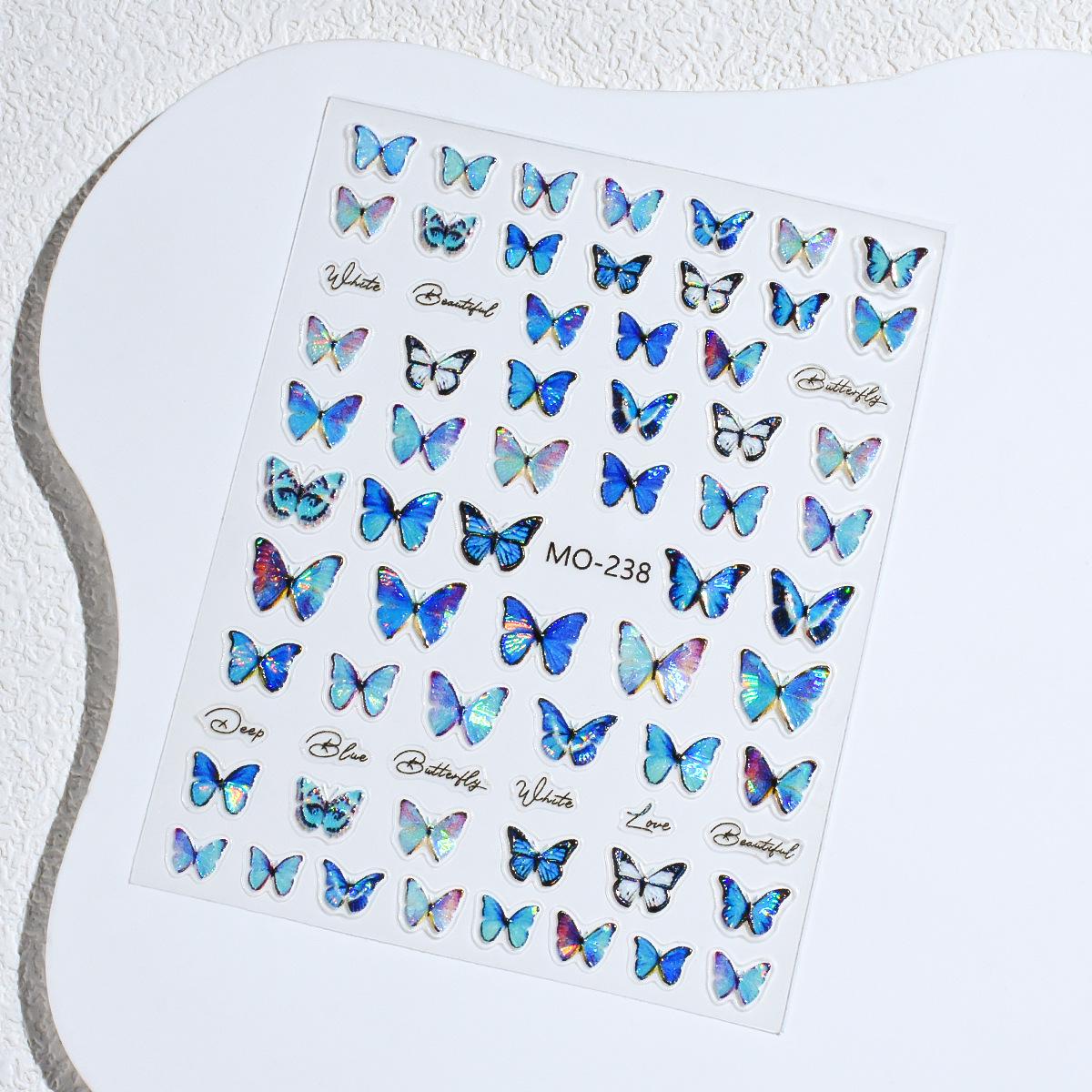 3D Butterfly Embossed Nail Stickers - Cute & Fresh Decals