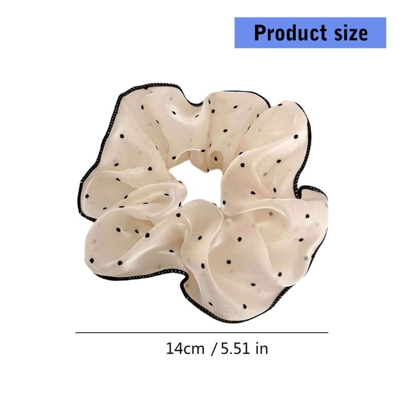 Soft Fabric Scrunchies Hair Tie For Women Girls Round Dot Floral Heart Design Elastic Hair Accessories No Metal Part