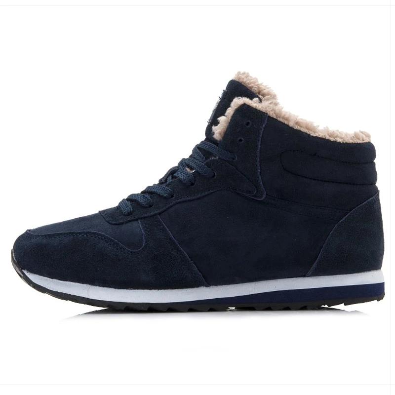 Men Boots Men's Winter Shoes Fashion Snow Boots Shoes Plus Size Winter Sneakers Ankle Men Shoes Winter Boots Black Blue Footwear