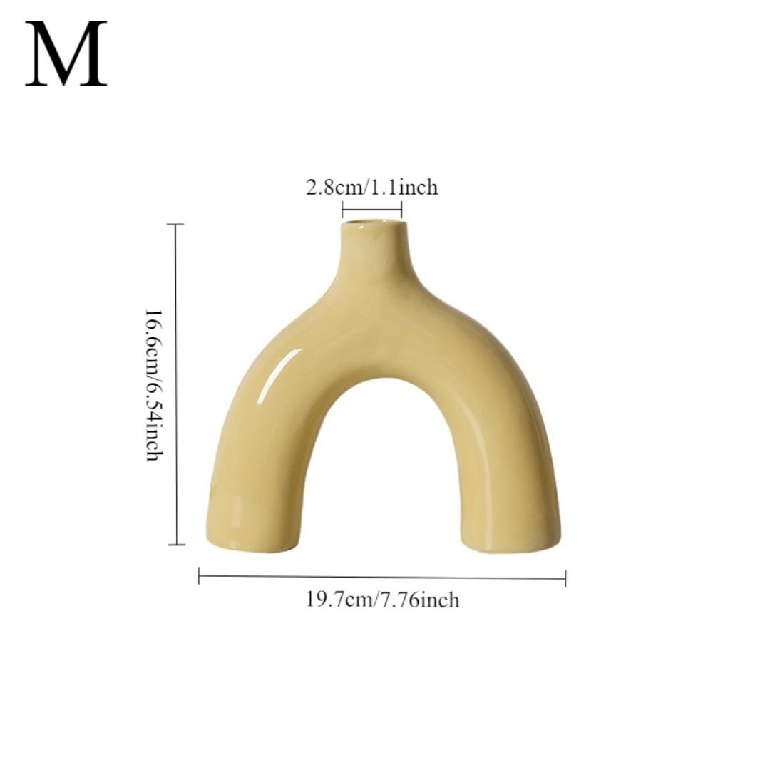 

1PC Nordic luxury arch ceramic vase living room porch flower arrangement ornaments home decor housewarming gift