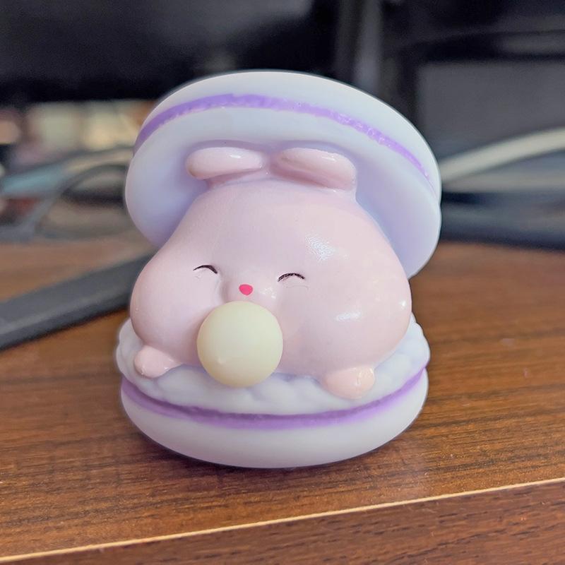 2Pcs Macaron Burger Blows Bubbles Office Stress Relief Ornaments Creative Cartoon Pinch Toys Children'S Decompression Toys Gifts