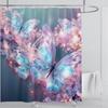 3d Beautiful Butterfly Shower Curtain Waterproof Polyester Fabric 3D Printed Curtain Bathroom Decoration with Hooks