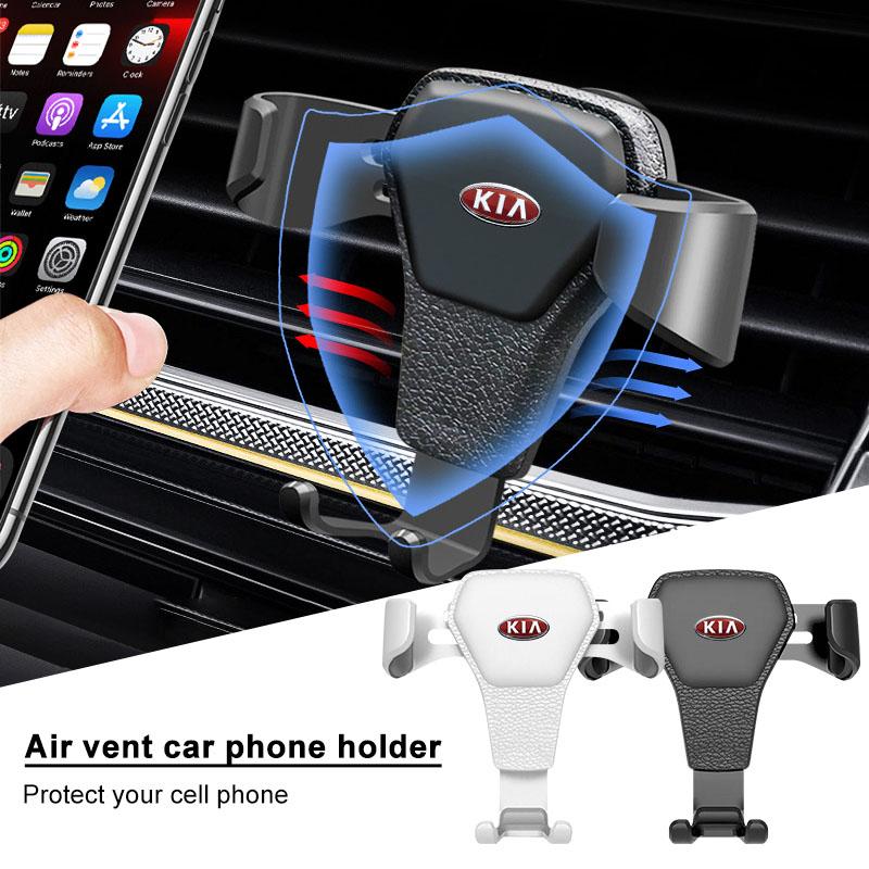 Gravity Car Badge Phone Holder Bracket Air Clip Mount Stand Auto Accessories For KIA Rio Ceed Sportage Cerato Soul Sorento Flip R K2 K3 K5 k6 K7 K8