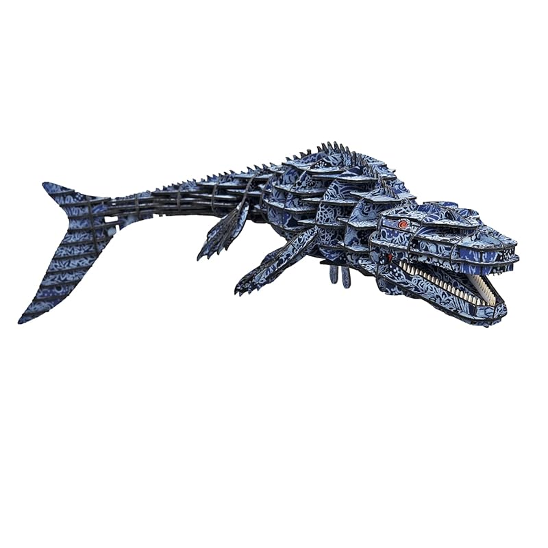

3D three-dimensional paper puzzle DX Echizen Japanese paper Blue Mosasaurus (MOVE) assembly puzzle