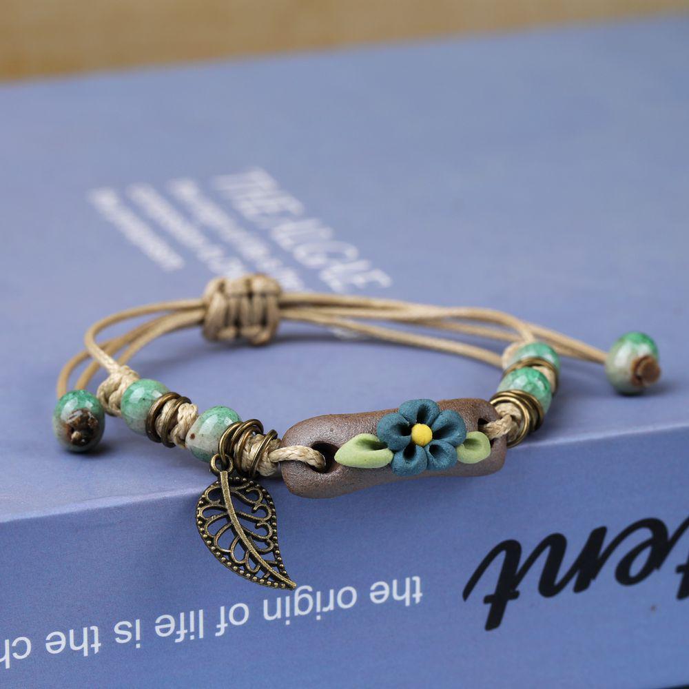 Broken Bridge Ceramic Floral Handmade Bracelet - Women's Fashion Jewelry