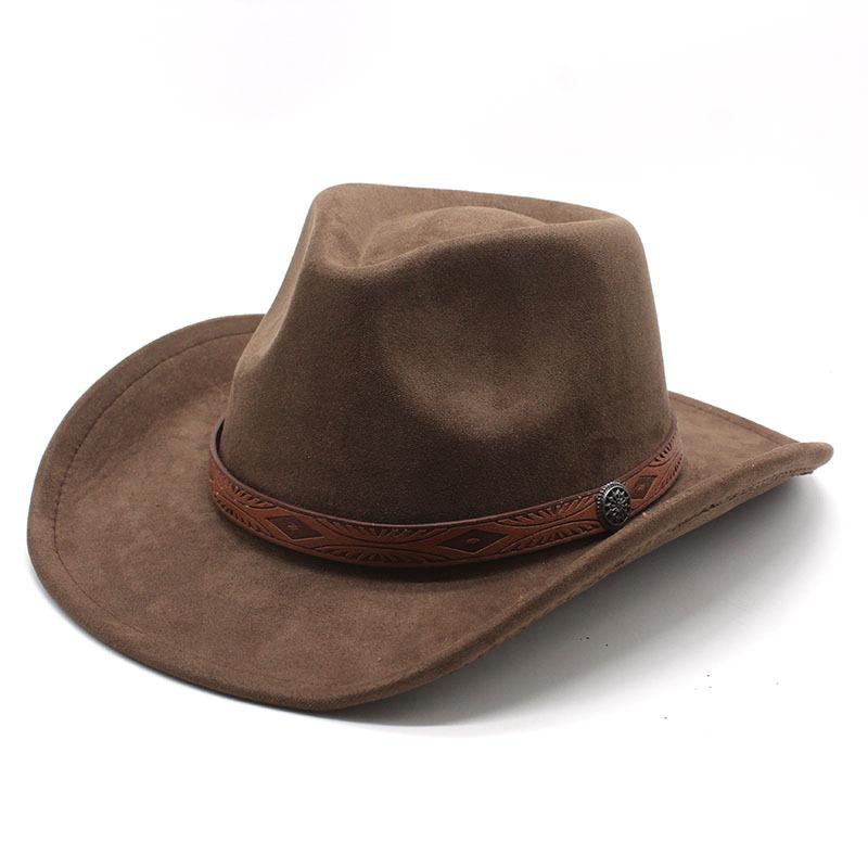 Western Ethnic Style Cowboy Top Hat Trendy Suede Top Hat
