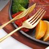 Stainless Steel Flatware Spaghetti Fork Steak Knife Dessert Ice Cream Spoon Set Reusable Tableware Kitchen Utensils Accessories