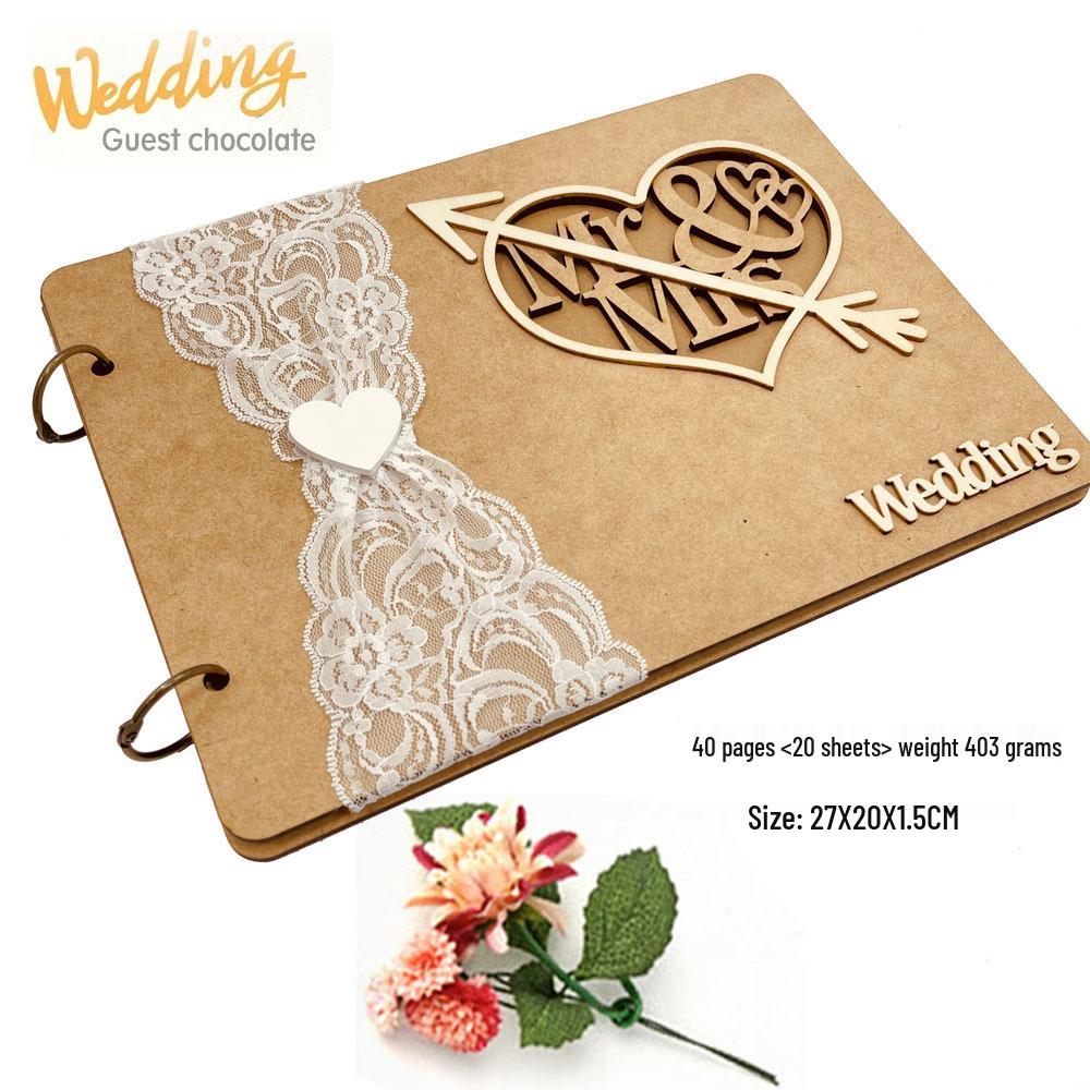 

Jiacai Wooden Wedding Guest Sign-in Book MDF