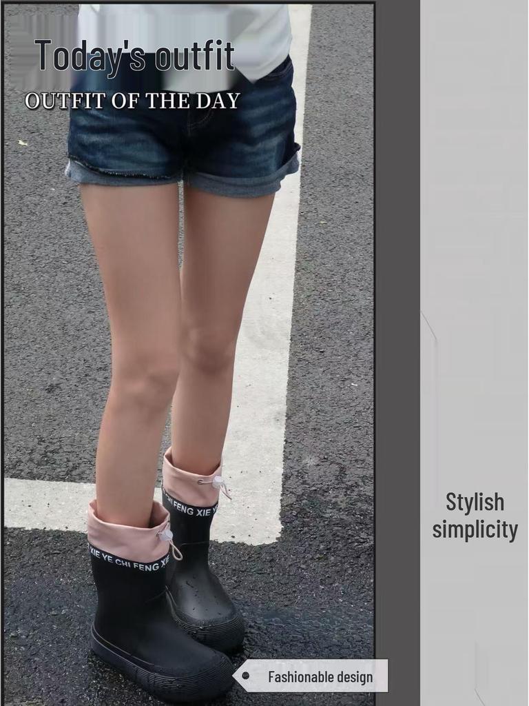 Stilvolle Damen-Wadenhohe Wasserdichte Regenstiefel, Rutschfest und Perfekt für Outdoor-Bekleidung