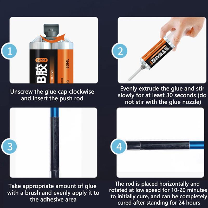 1Pc Fishing Rod Glue Building Epoxy High Bonding 50 Ml Ab Transparent Glue For Fishing Rods Accessories Fishing Tools