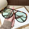 Fashion Sunglasses: Unisex Double Bridge Large Frame Pilot Style with Curved Temples