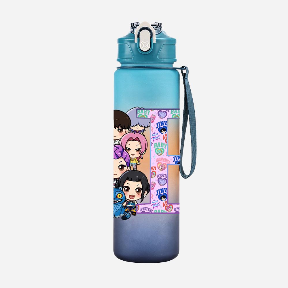 26 English Letter K-Pop Demon Hunters Printed Large Capacity Drinking Cup Portable Outdoor 750Ml Water Bottle Sports Water Cup Children Gift