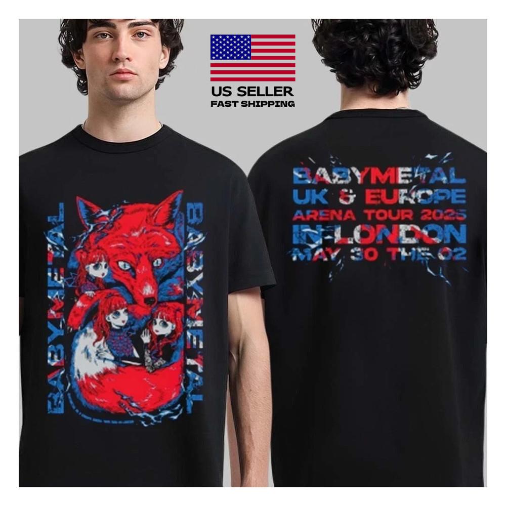 New Apparel Babymetal UK & Europe Arena Tour 2025 London O2 T-Shirt Unisex T-Shirt L
