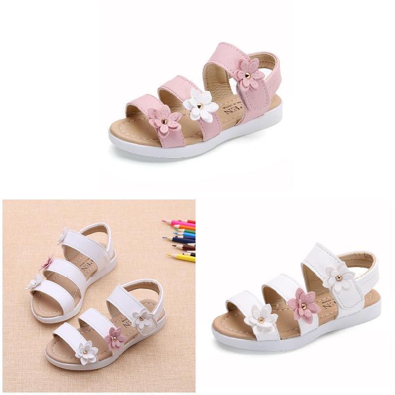 Strappy Shoes Baby Flat Kids Beach Sandals Toddler Summer Flowers Girl