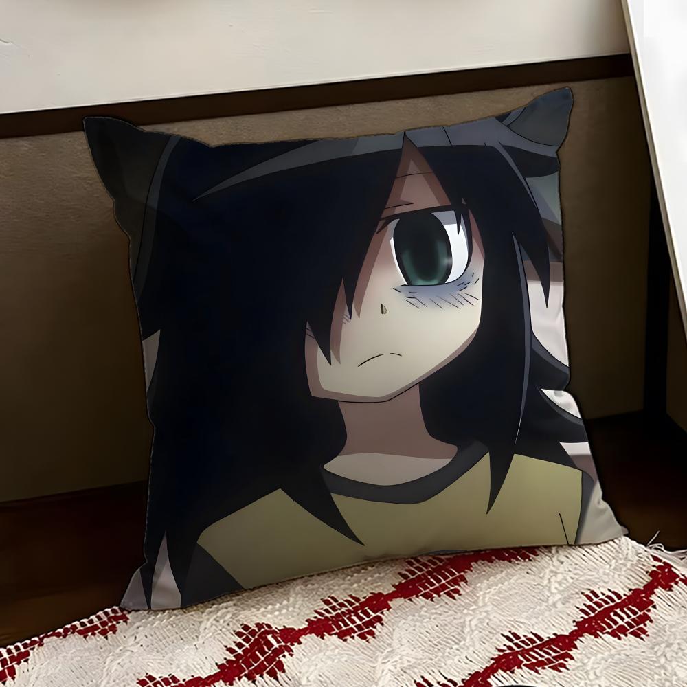 Anime TTomoko KKuroki Cushion Cover Reversible Soft Durable Pillow Cover Home  Car MultiScene Use for Daily Comfort