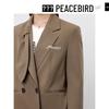 PEACEBIRD Women's Professional Double-Breasted Blazer