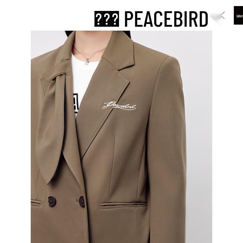 PEACEBIRD Women's Professional Double-Breasted Blazer