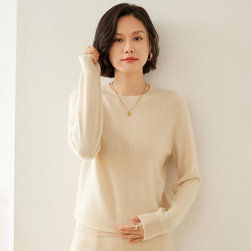 Dámský kašmírový svetr Qinghe kašmír 100% kašmír podzimní a zimní kašmírový svetr měkký a teplý