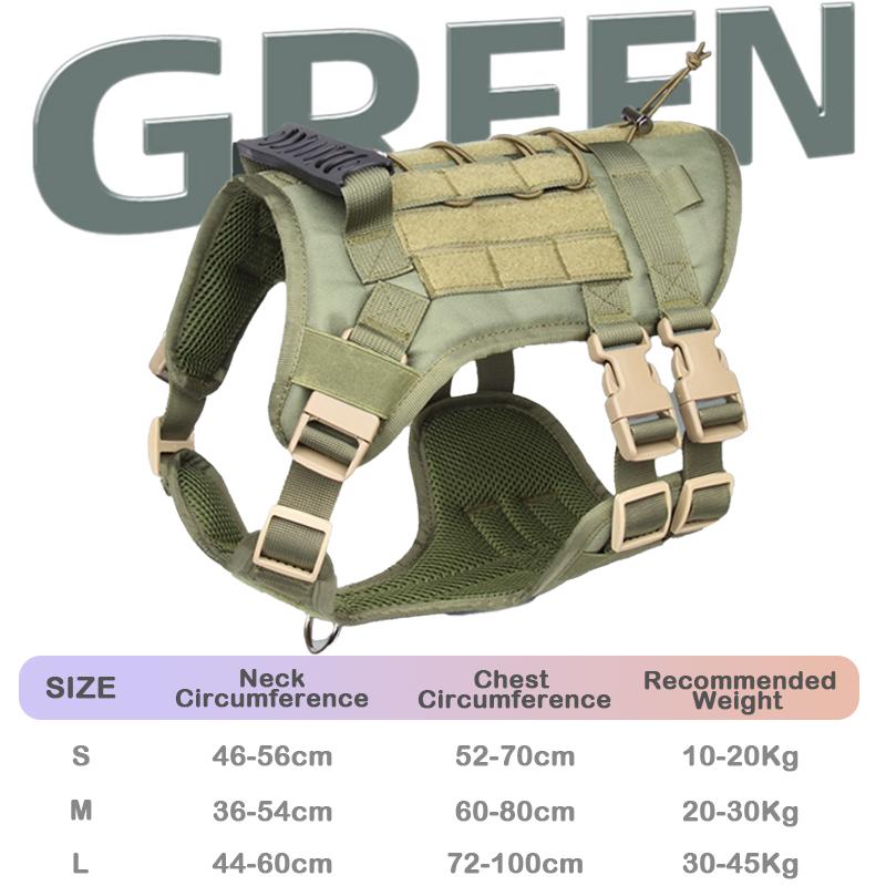Tactical Reflective Military Dog Harness Vest For Large Dogs Working Dogs With Handle Easy Control Adjustable Harnesses S