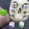 Resin Monster Dice Set Hand Painted Tabletop RPG Dice for DND Pathfinder Halloween Game Master Gift Creepy Role Playing Props