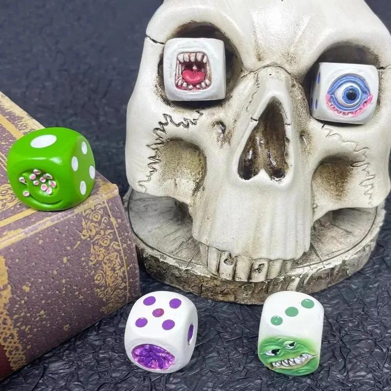 Resin Monster Dice Set Hand Painted Tabletop RPG Dice for DND Pathfinder Halloween Game Master Gift Creepy Role Playing Props