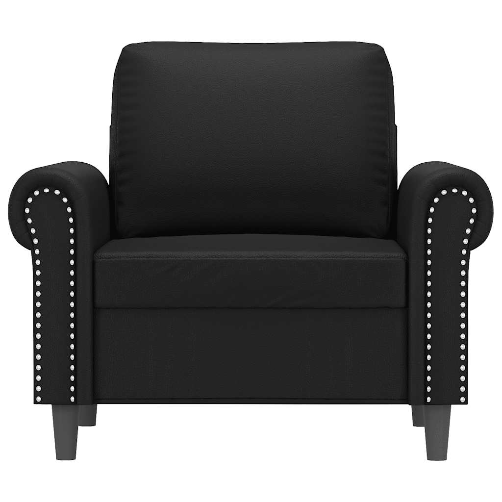 Vidaxl Armchair, Black, 60 Cm, Upholstered In Faux Leather