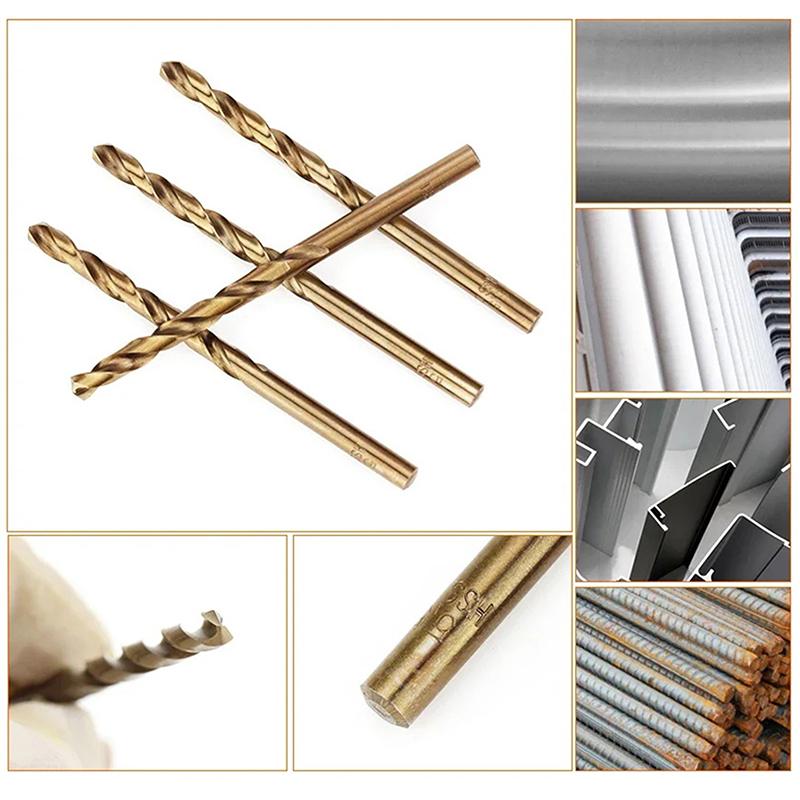 13/19/25Pcs Hss M35 Cobalt High Speed Steel Twist Drill Bit Tool Set Of Drills Accessories For Metal Stainless Steel Drilling