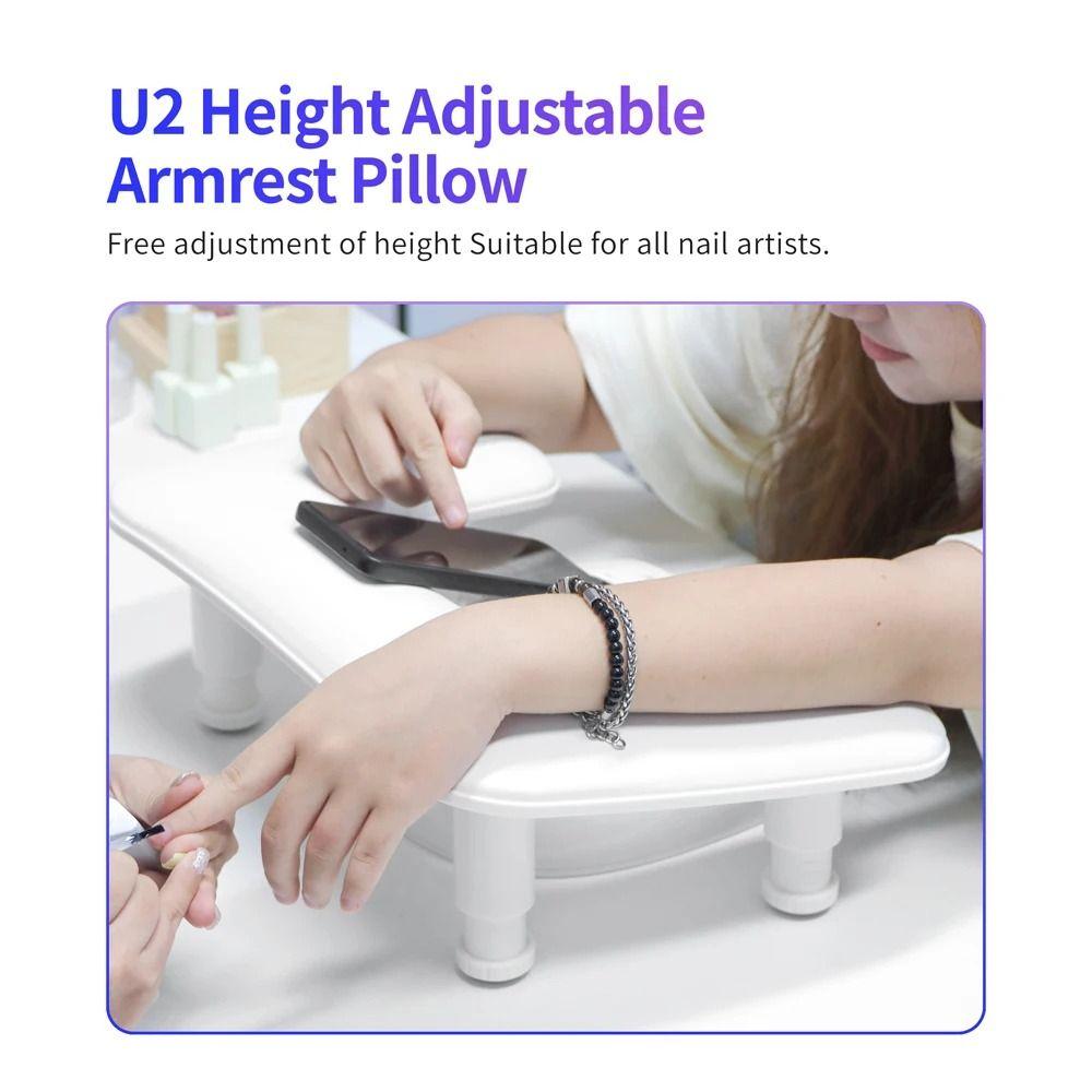 Rotating Lifting Manicure Hand Pillow U-shaped Arm Rest Stand Soft Nail Pillow  Nail Salon