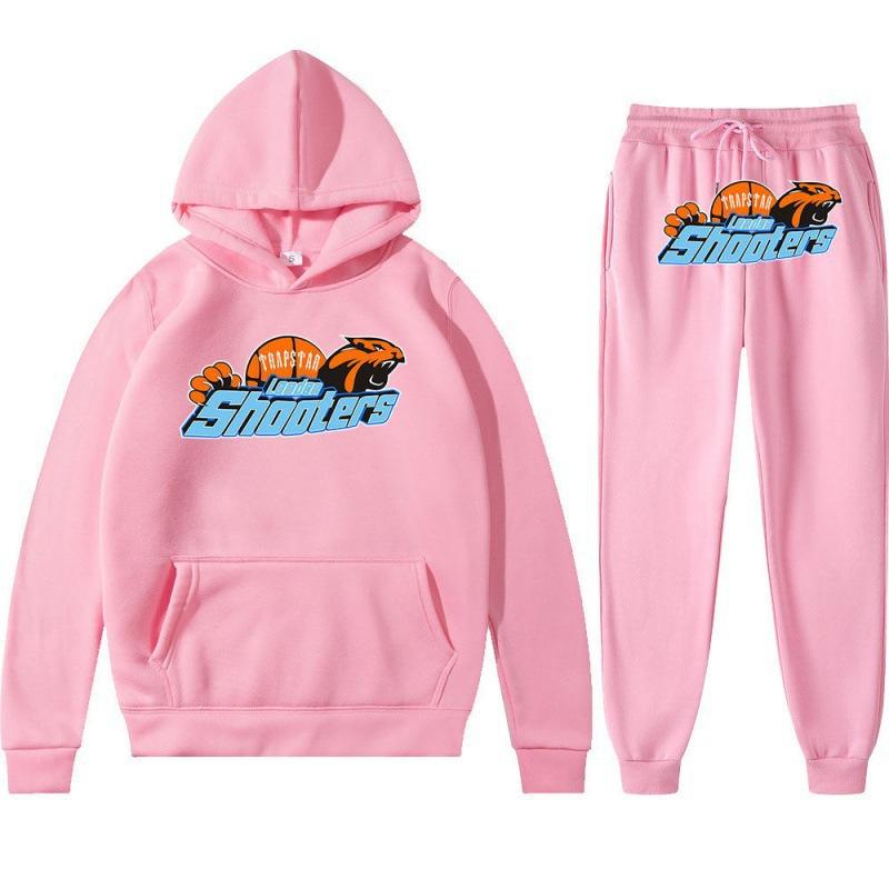 Printed Sportswear Men's Two-piece Loose Hooded Sweatshirt Set