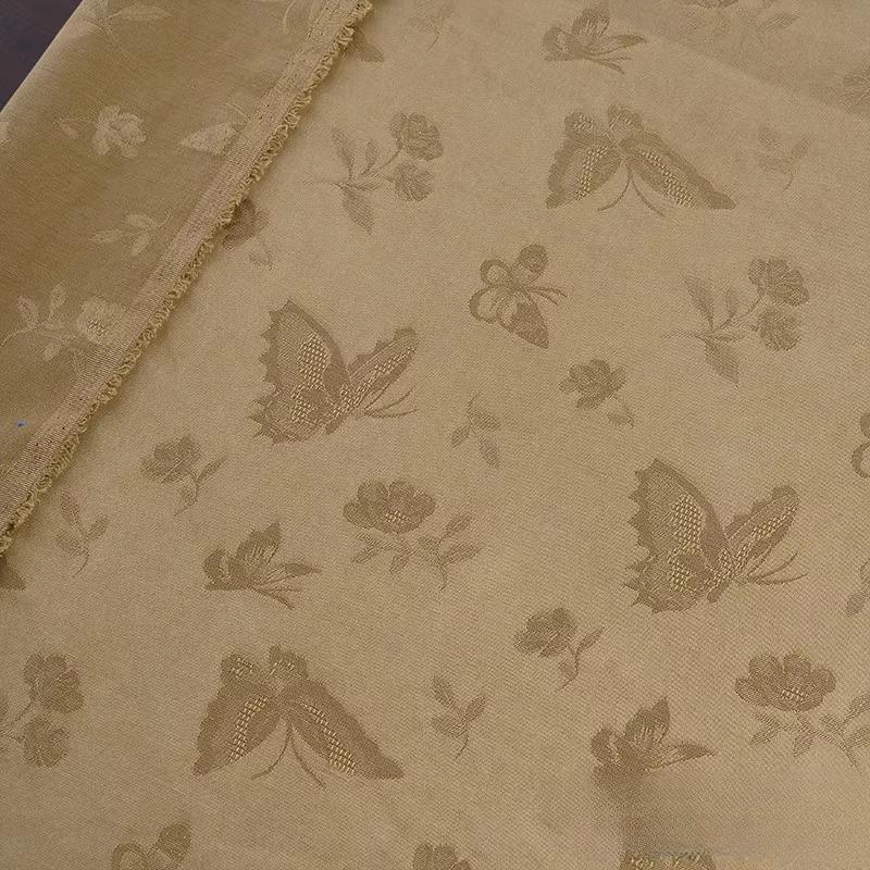 50x145cm Butterfly Jacquard Cotton Linen Fabric for Diy Sewing Dress Shirt Skirt Pants Clothing Vintage Summer Cloth