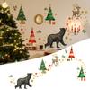 Seasonal Bear and Deer Wall Stickers with Christmas Tree Design for Home and Festival Decoration Removable PVC Decals