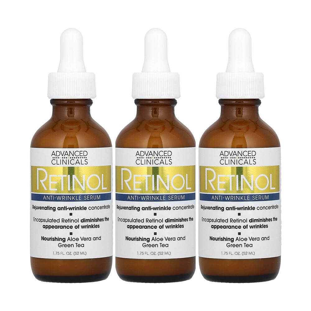 Advanced Clinicals Retinol Serum Anti-Wrinkle, 3 x 52ml (1.75 fl oz) Each 3 - 52ml