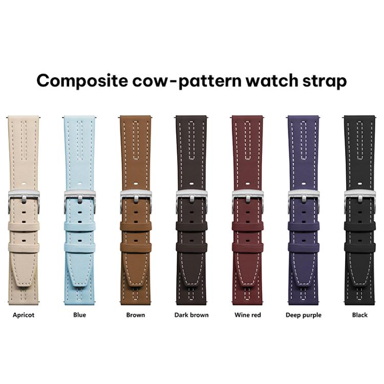 Composite‑Cowhide‑Texture Vegan‑Leather Replacement Watch‑Band Strap For Huawei Watch GT 6 41mm