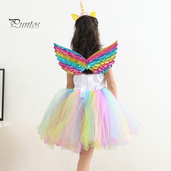 Çocuk Performansı Melek Kanatları Renkli Prenses Görünümü Hafif Yeniden Kullanılabilir Sahne Gösterisi Aksesuarı Cadılar Bayramı Noel Cosplay Kanatları Aksesuarı
