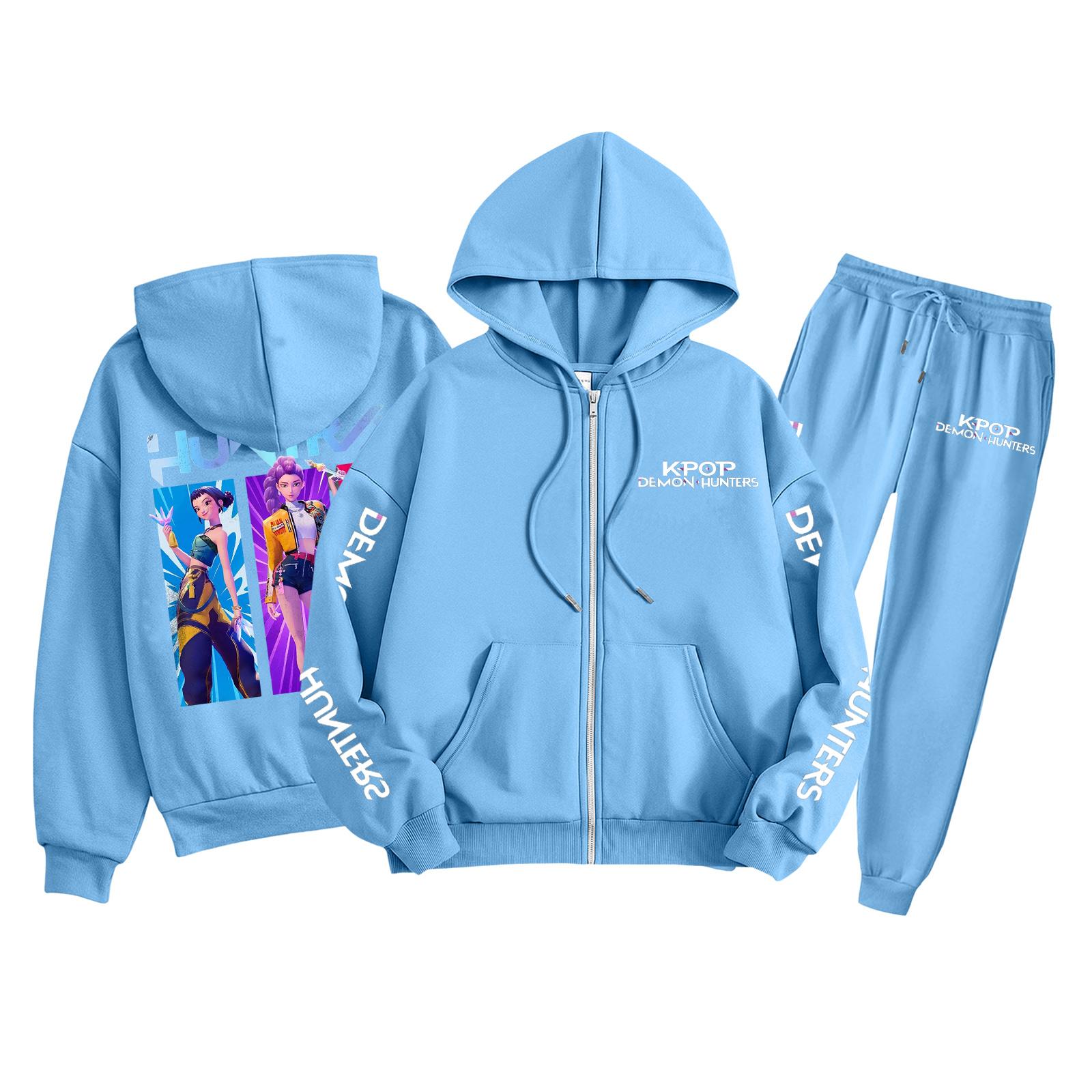 

Детская мода Толстовка с длинным рукавом, на молнии, с капюшоном, спортивные штаны с принтом, комплект толстовки с карманами 150