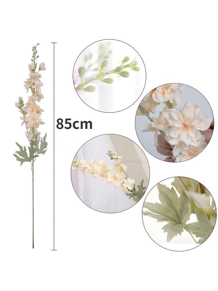 

6 шт. цветы дельфиниума, искусственные цветы, шелковые цветы, цветок живокости, длинный стебель, искусственные цветы для высокой вазы для украшения дома и сада шампанского